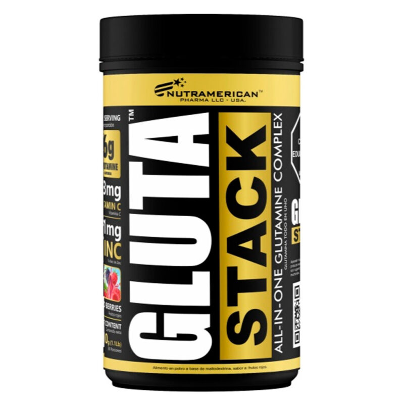 Creatina monohidratada GlutaSTACK Nutramerican 30 Servicios