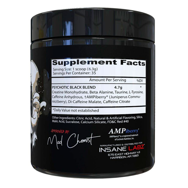 Pre entreno Psychotic Black Insane Labz 35 servicios - Image 2