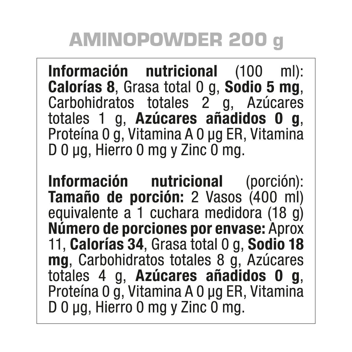 BCAA Amino Powder GMN 200g - Image 3