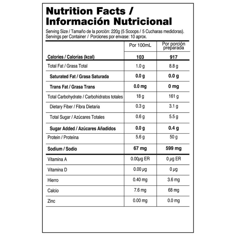 Gainer TITÁN Beef Mass Vitanas 5LB - Image 2